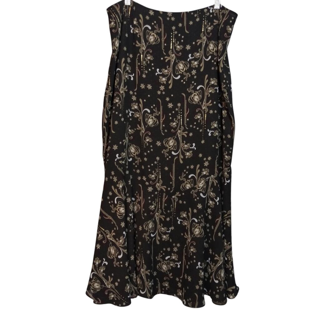 Emma James Black Floral Midi Skirt